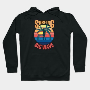 Surf - The Big Wave, Big Wave Surfer, Retro style wave, Vintage wave pattern, great wave, Japan surf culture, kanagawa shonan Hoodie